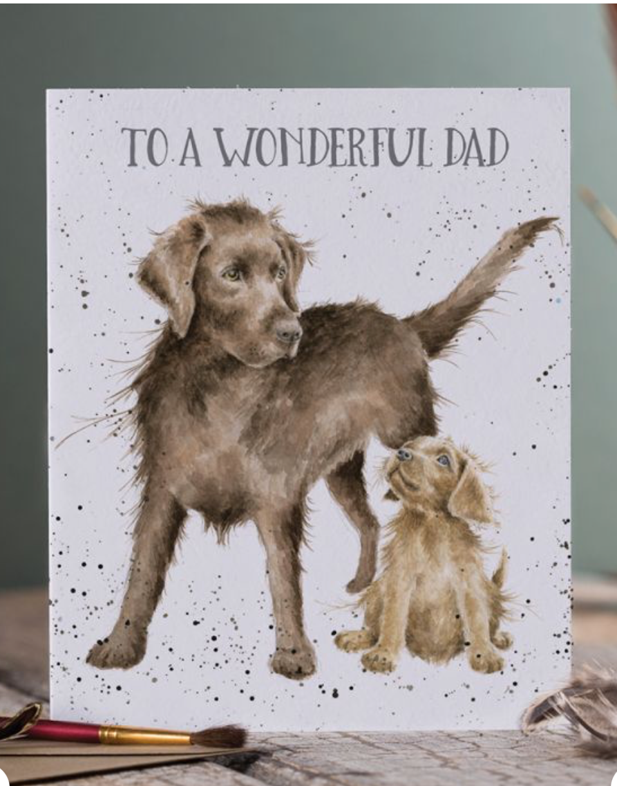 'Wonderful Dad' Labrador Dog Blank Card - Wrendale Designs