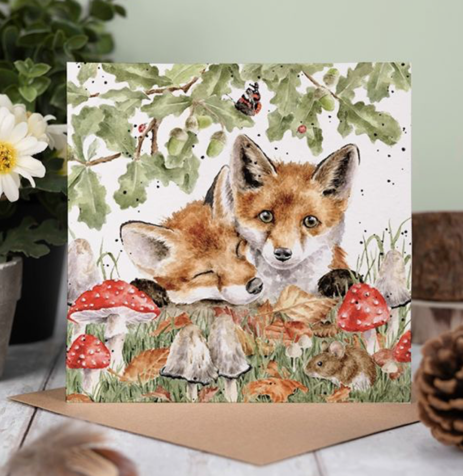 'Under the Oak Tree' Fox Blank Card - Wrendale Designs