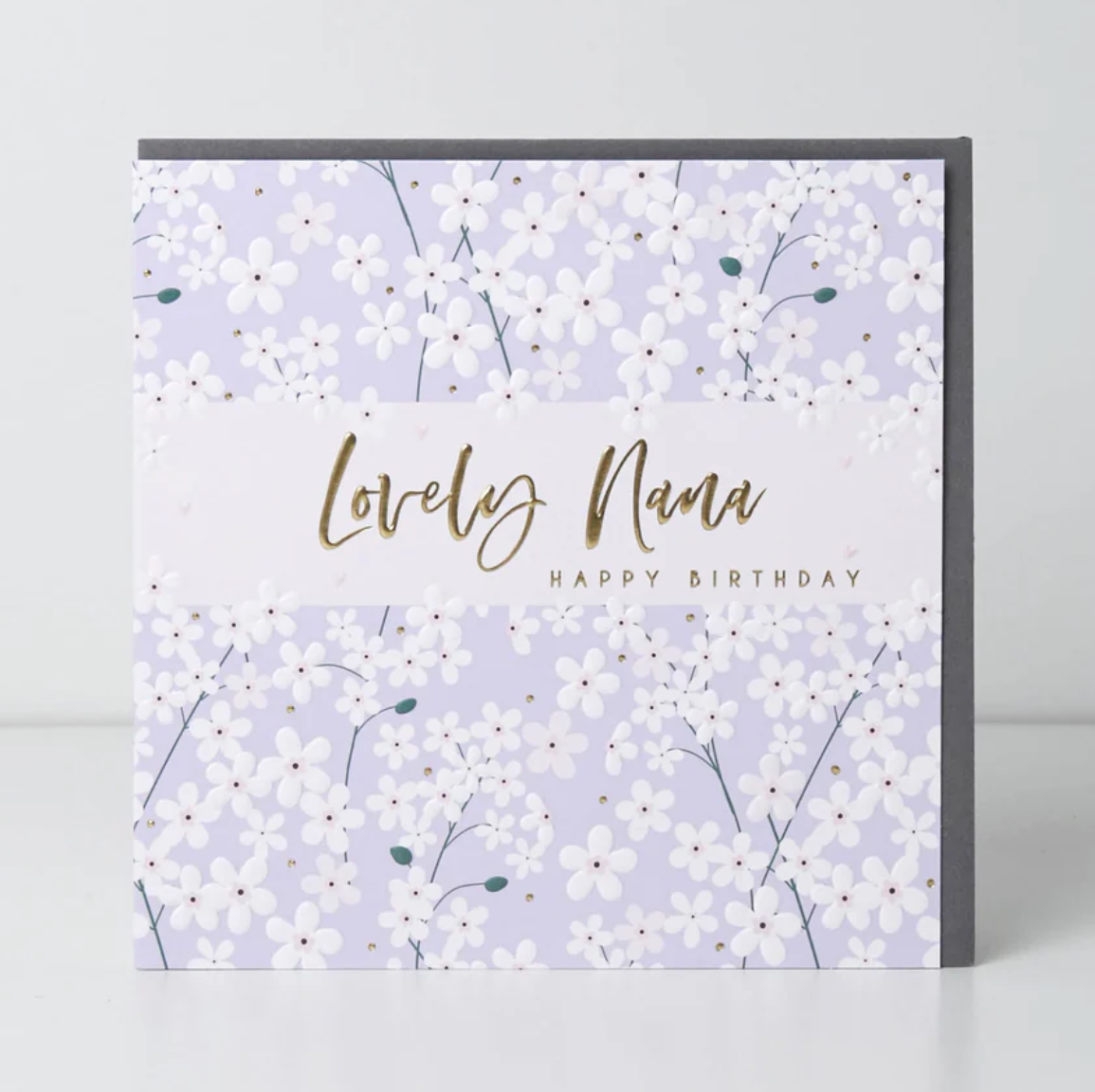 Belly Button Lovely Nana Birthday Daisy Floral Lilac Card