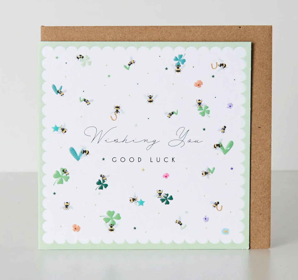 Belly Button Good Luck Bees & Clovers SMALL Card