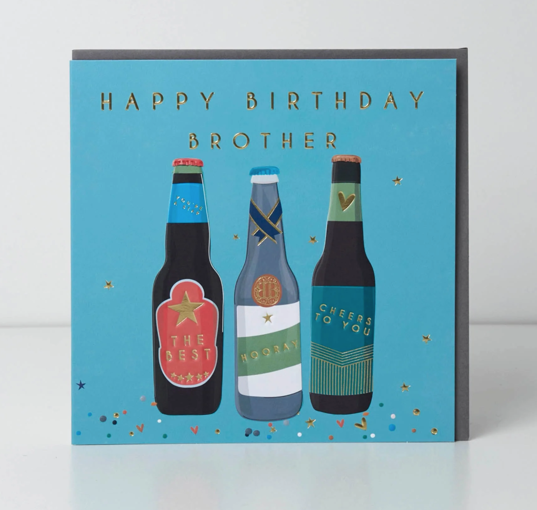 Belly Button Brother Birthday Beers Card