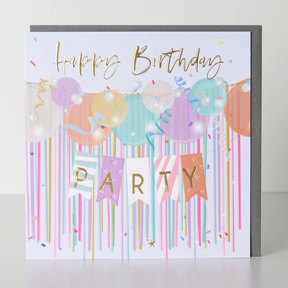 Belly Button Happy Birthday Party Balloons & Streamers Card