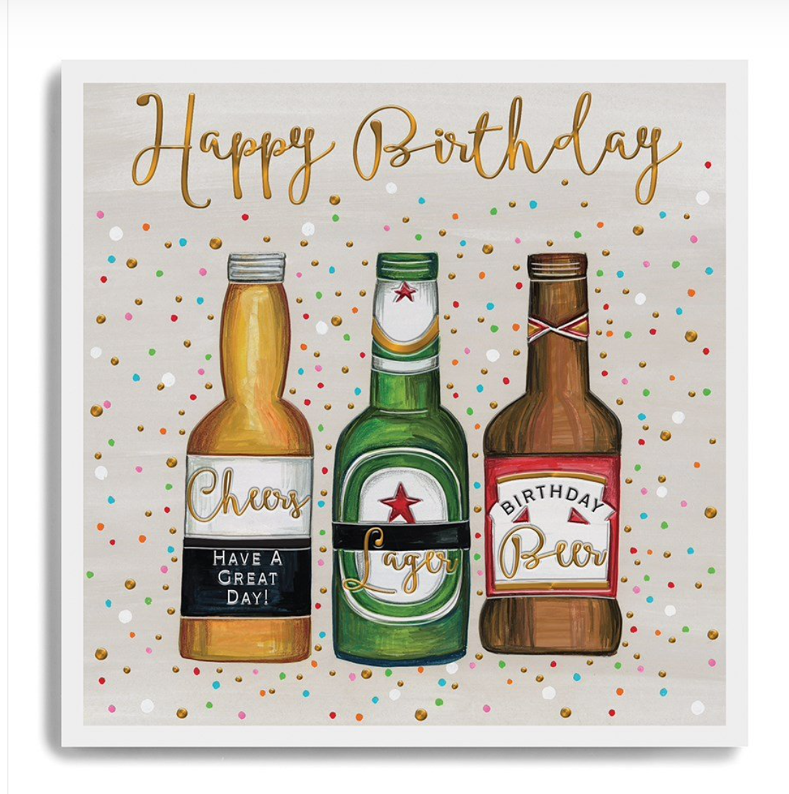 Janie Wilson - Happy Birthday Beers Spotty Card
