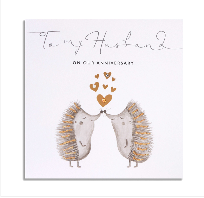 Janie Wilson - Husband on Our Anniversary Hedgehogs Card