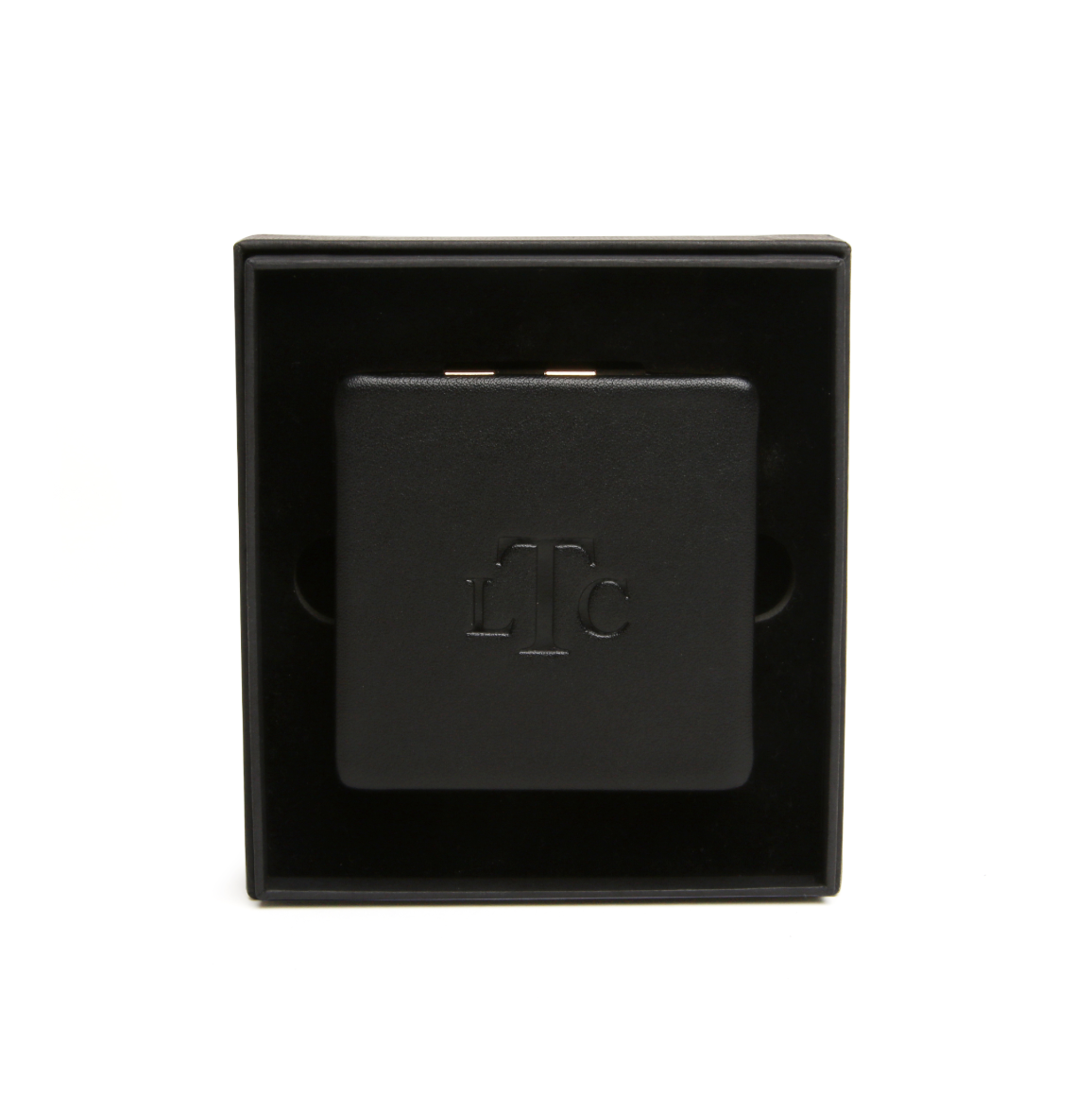 The London Train Case Company - Square Compact Mirror Boxed - Black