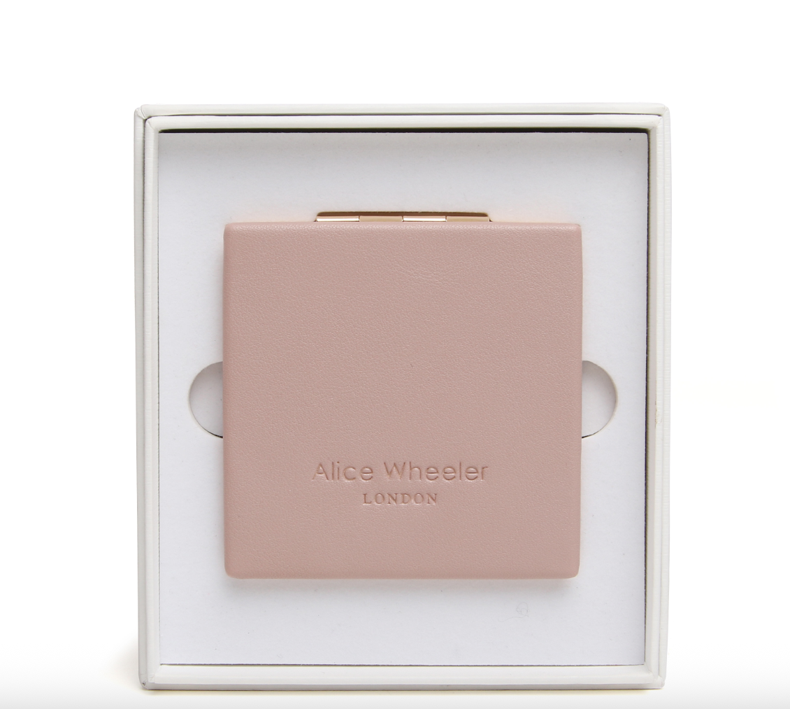 Alice Wheeler Vienna Blush Pink Square Compact Mirror