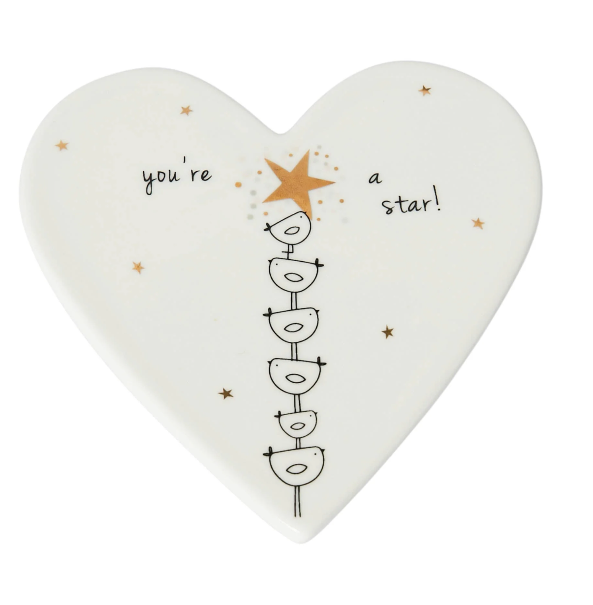 Signature Porcelain Heart Coaster - Your a Star - Belly Button