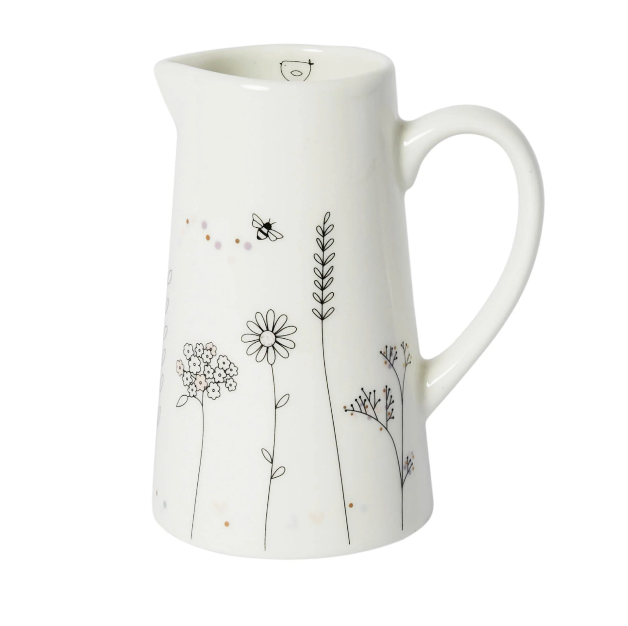 Signature Medium Ceramic Jug - Wildflowers - Belly Button