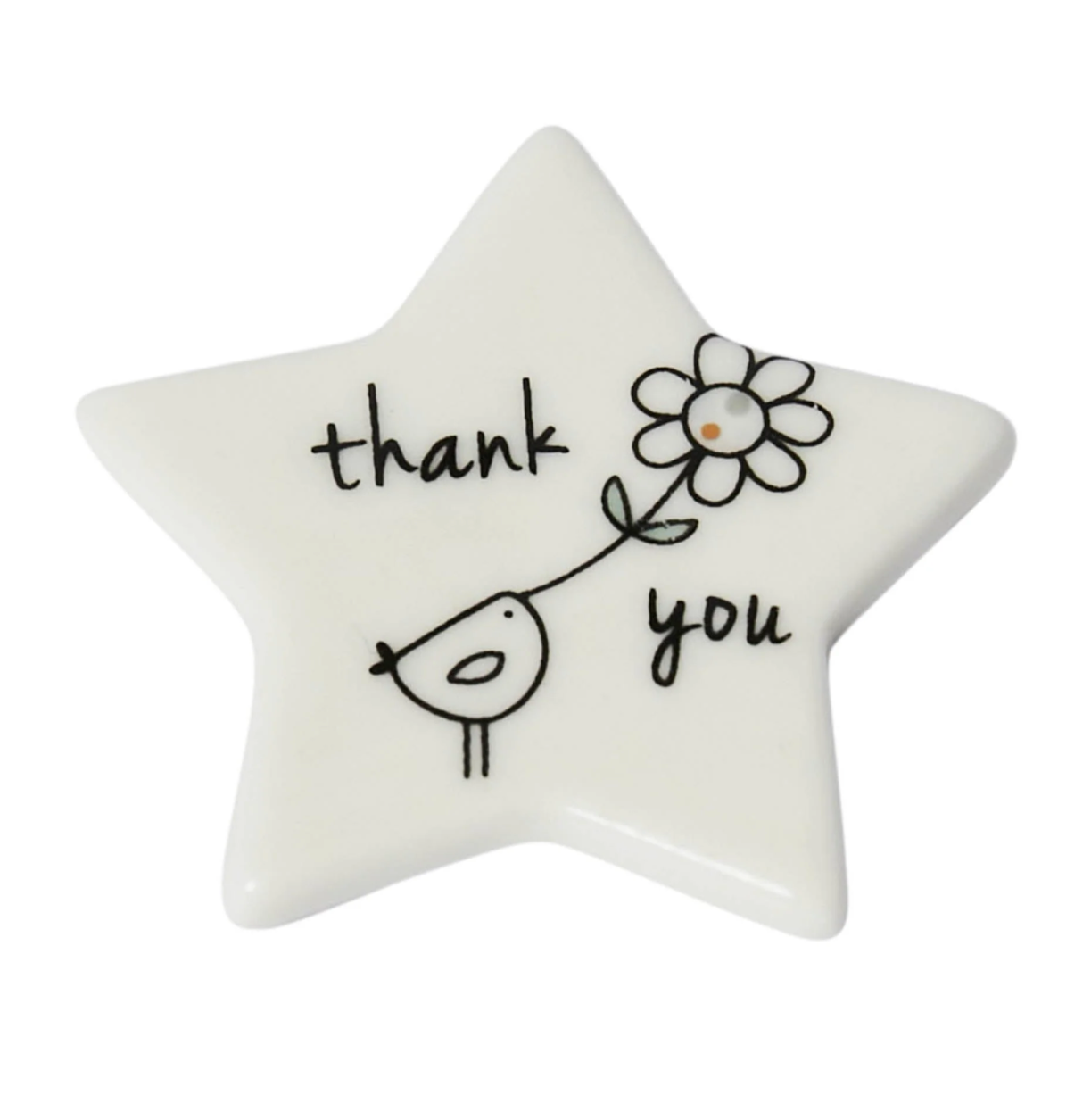 Signature Porcelain Slim Star Mini Token -Thank You - Belly Button