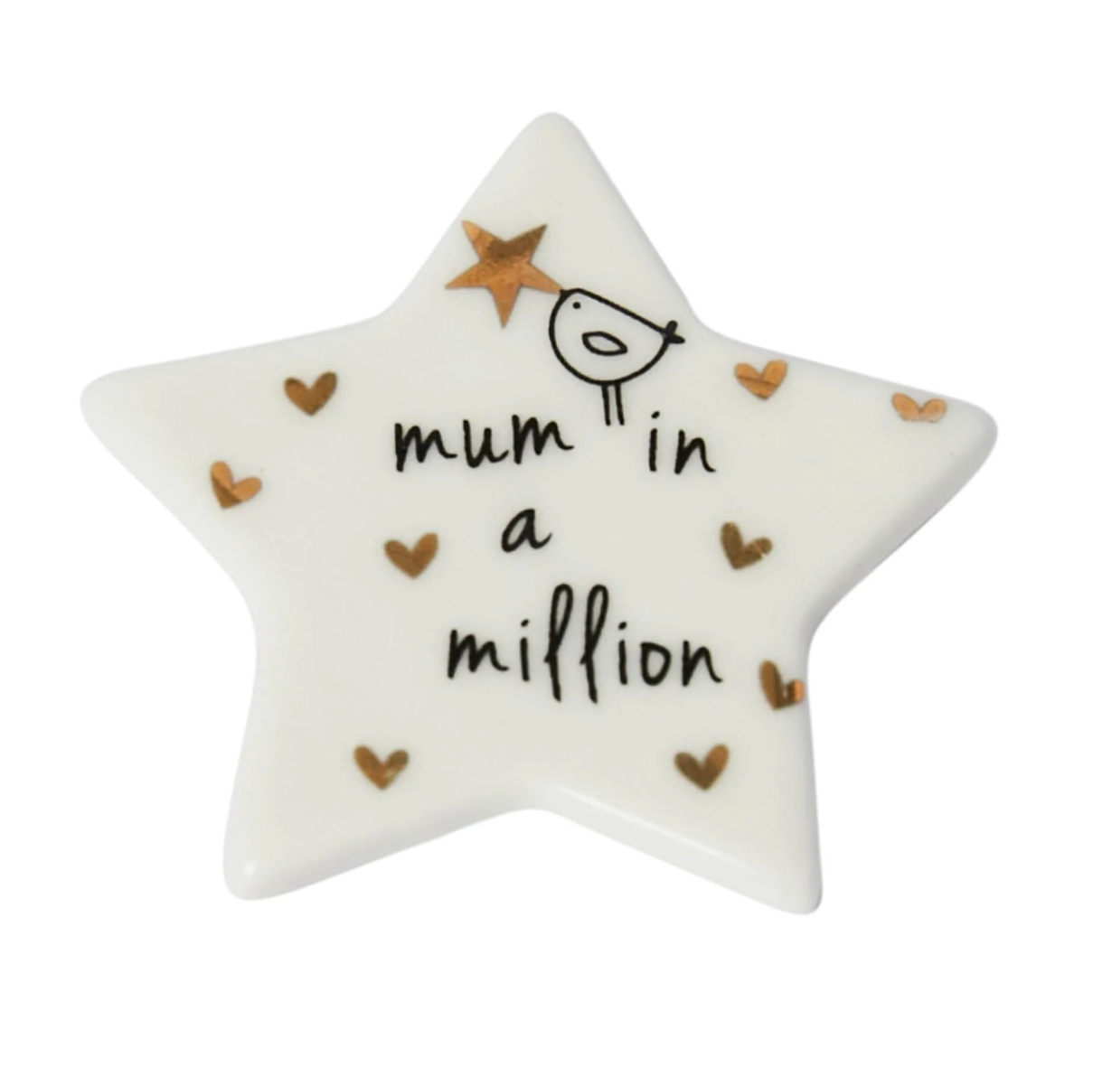 Signature Porcelain Slim Star Mini Token -Mum in a Million - Belly Button