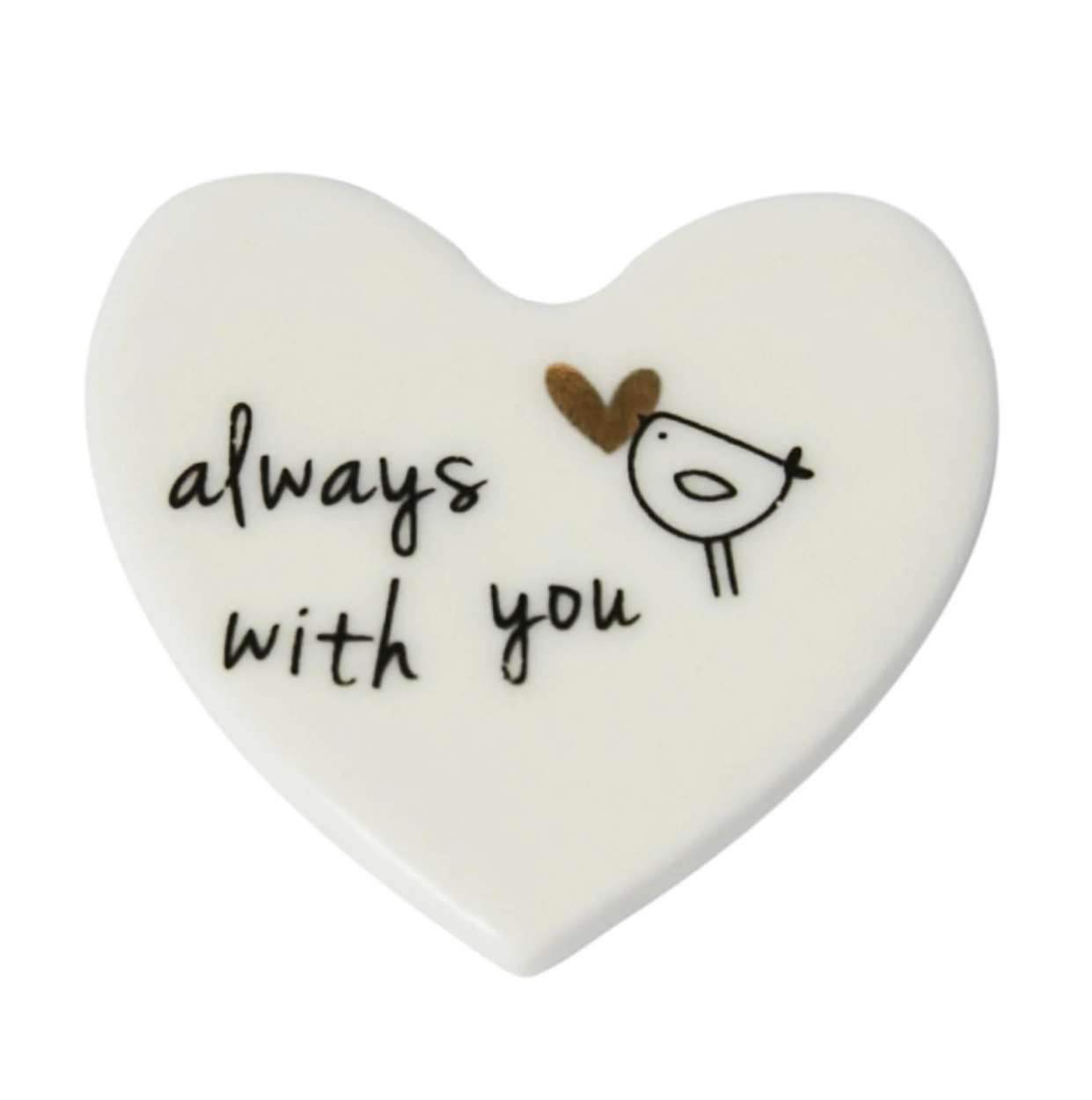 Signature Porcelain Slim Heart Mini Token - Always With You - Belly Button