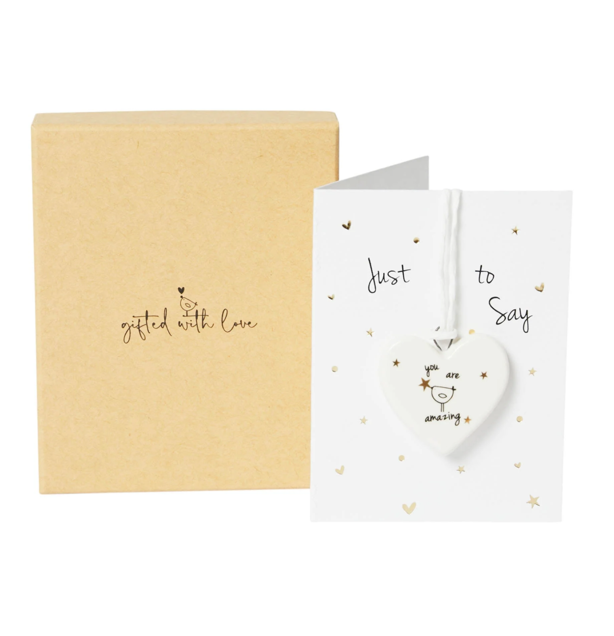 Signature Boxed Mini Porcelain Decoration on Card - You are Amazing - Belly Button