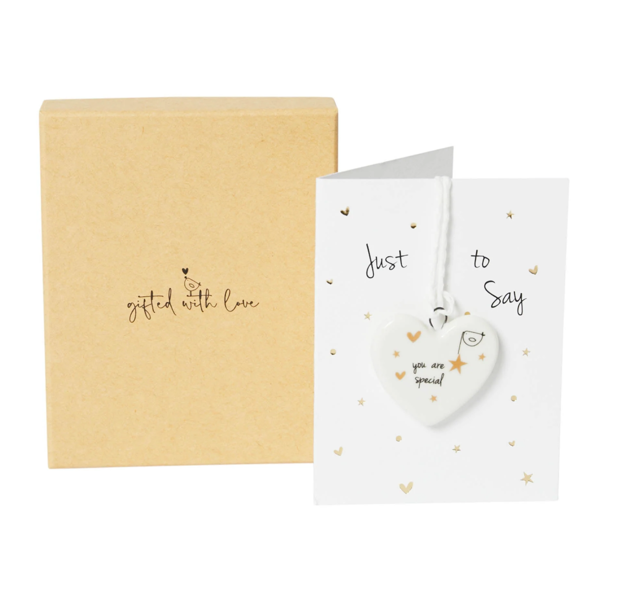 Signature Boxed Mini Porcelain Decoration on Card - You are Special - Belly Button