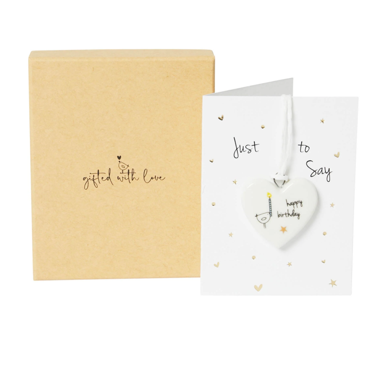 Signature Boxed Mini Porcelain Decoration on Card - Happy Birthday - Belly Button