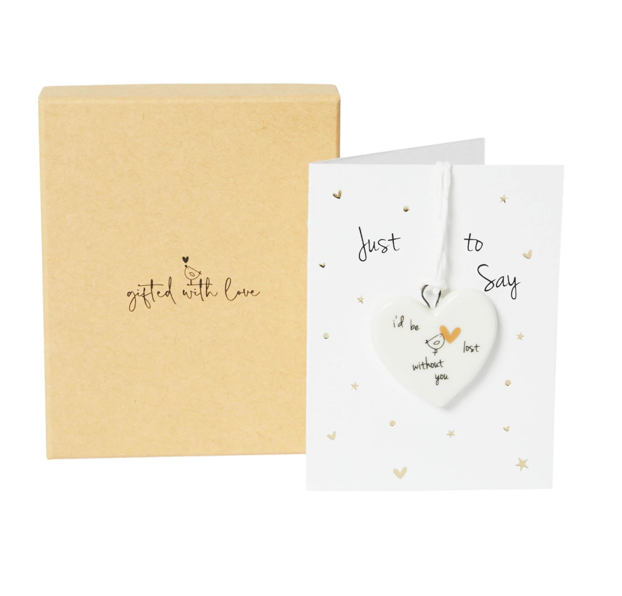 Signature Boxed Mini Porcelain Decoration on Card - Lost Without You - Belly Button
