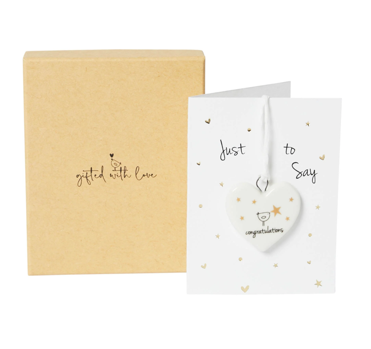Signature Boxed Mini Porcelain Decoration on Card - Congratulations - Belly Button