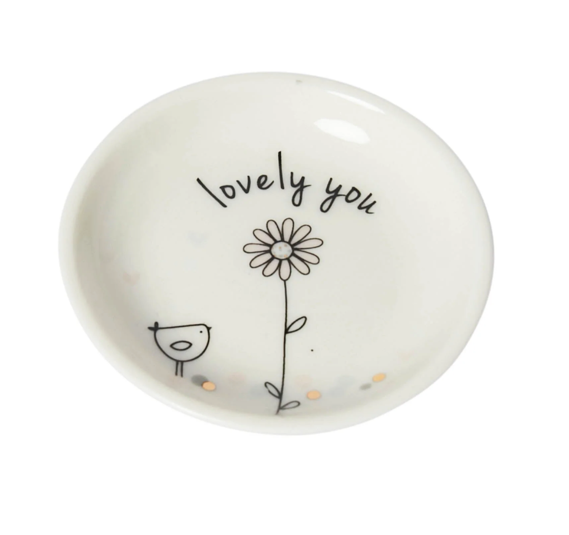 Signature Mini Porcelain Trinket Dish - Lovely You - Belly Button