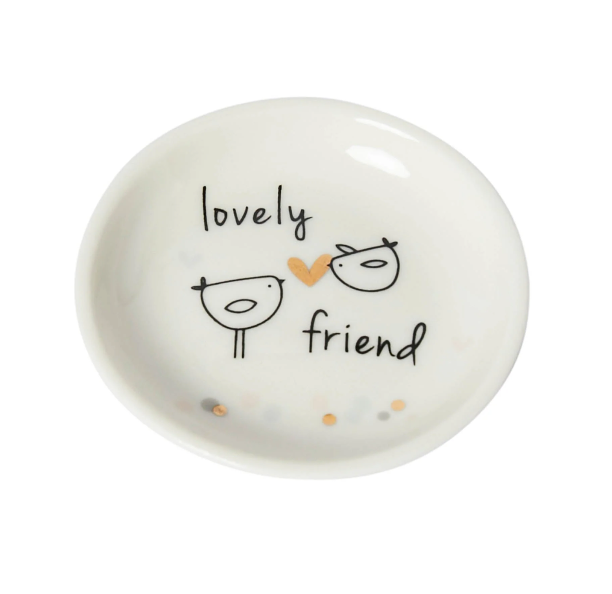 Signature Mini Porcelain Trinket Dish - Lovely Friend - Belly Button