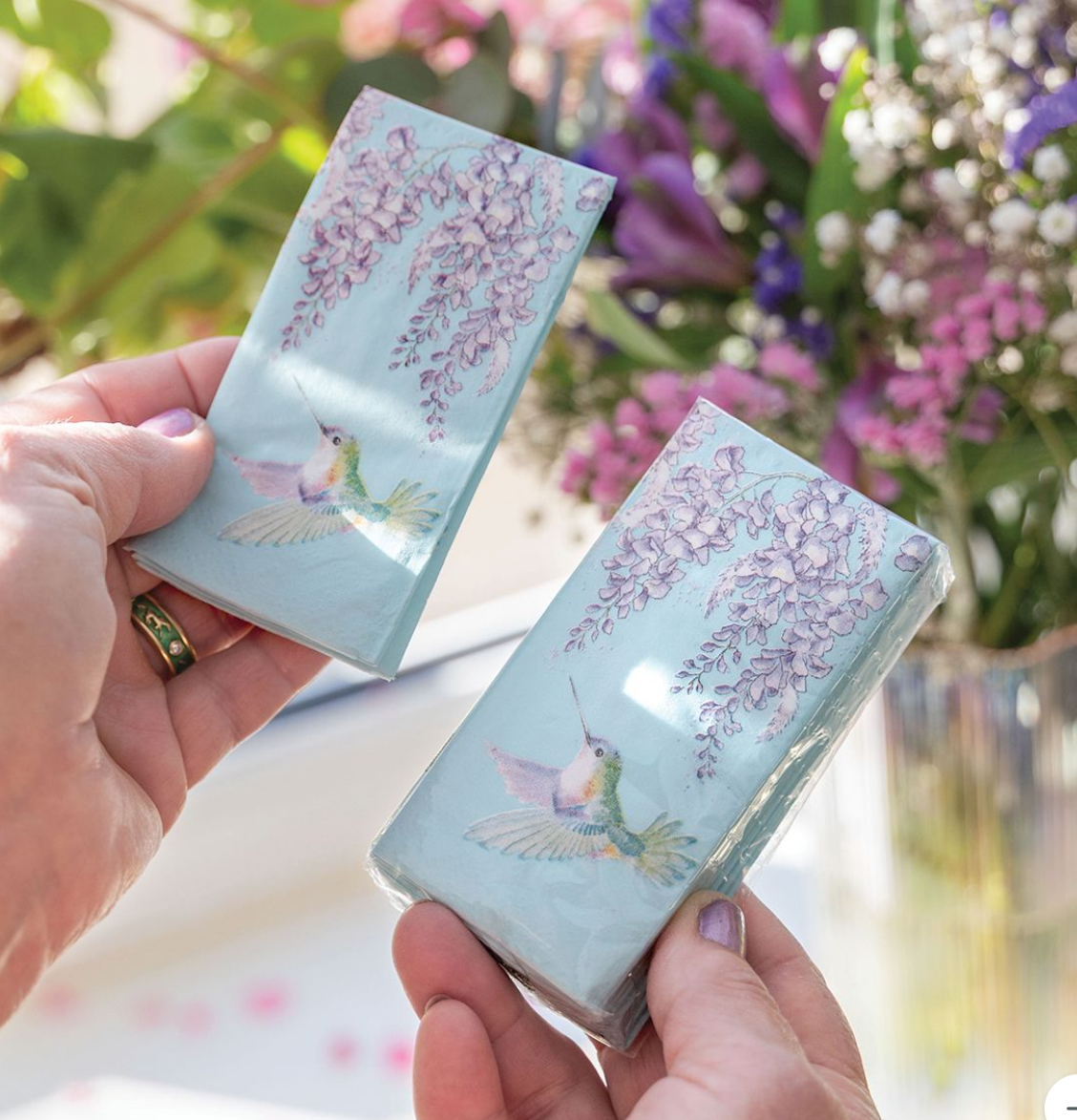 Wrendale 'Wisteria Wishes' Hummingbird Pocket Tissues