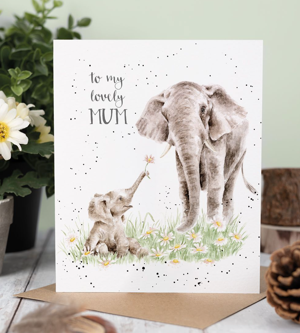 'Bloom & Grown' To my Lovely Mum Elephant Card - Wrendale Designs