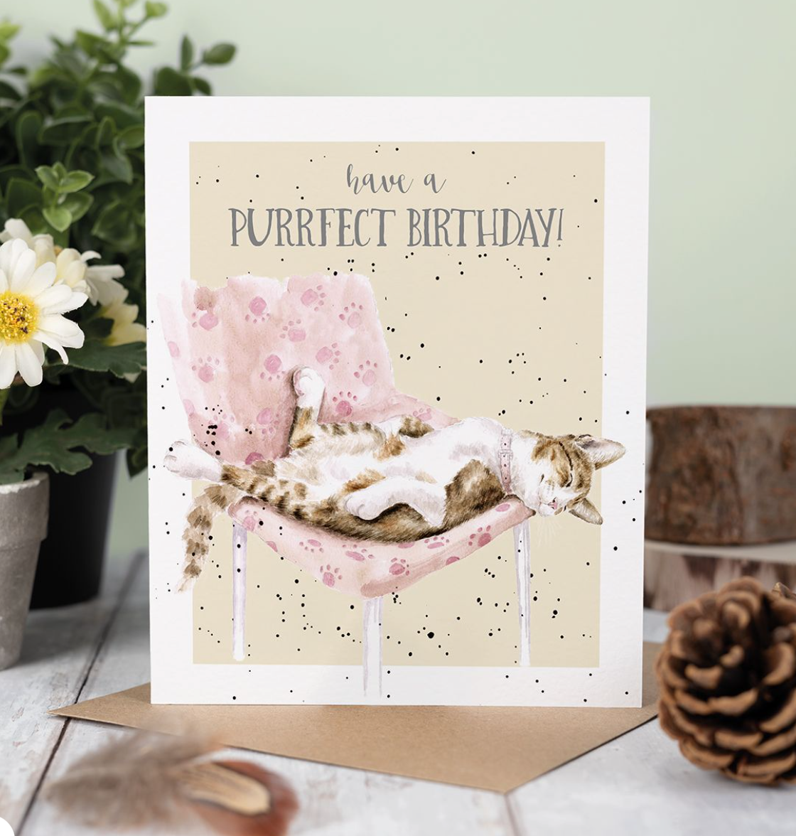 'Tabby Birthday' Cat Purrfect Birthday Card - Wrendale Designs