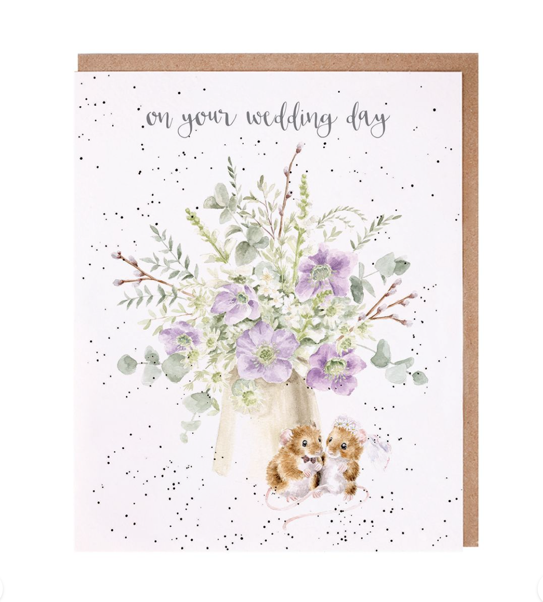 'Squeak-Hearts' Mouse Wedding Day Card - Wrendale Designs