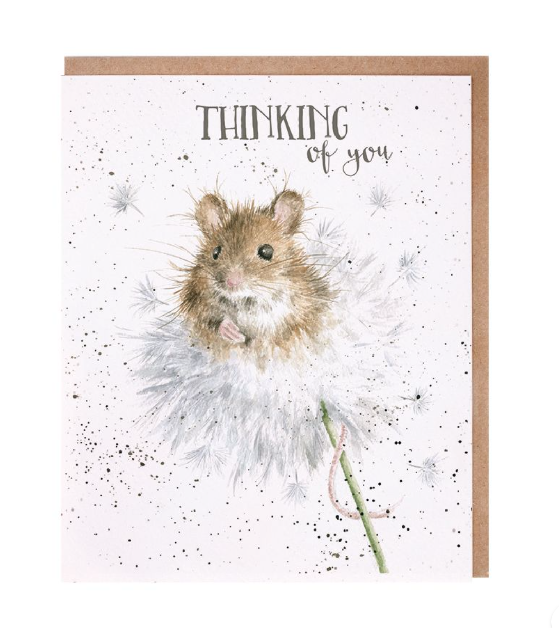 'Dandelion' Mouse Thinking of You Blank Card - Wrendale Designs
