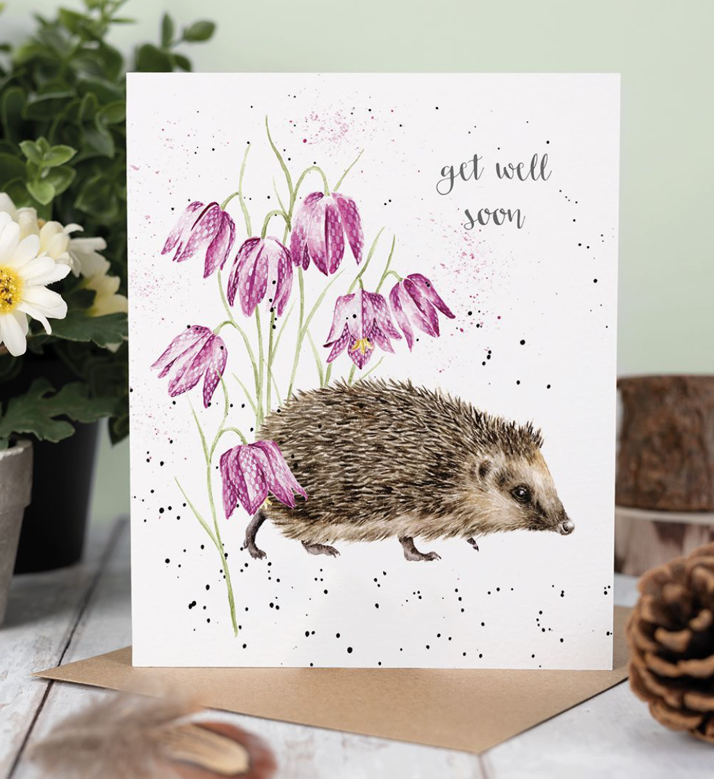 'Little Wanderer' Hedgehog Get Well Soon Card - Wrendale Designs