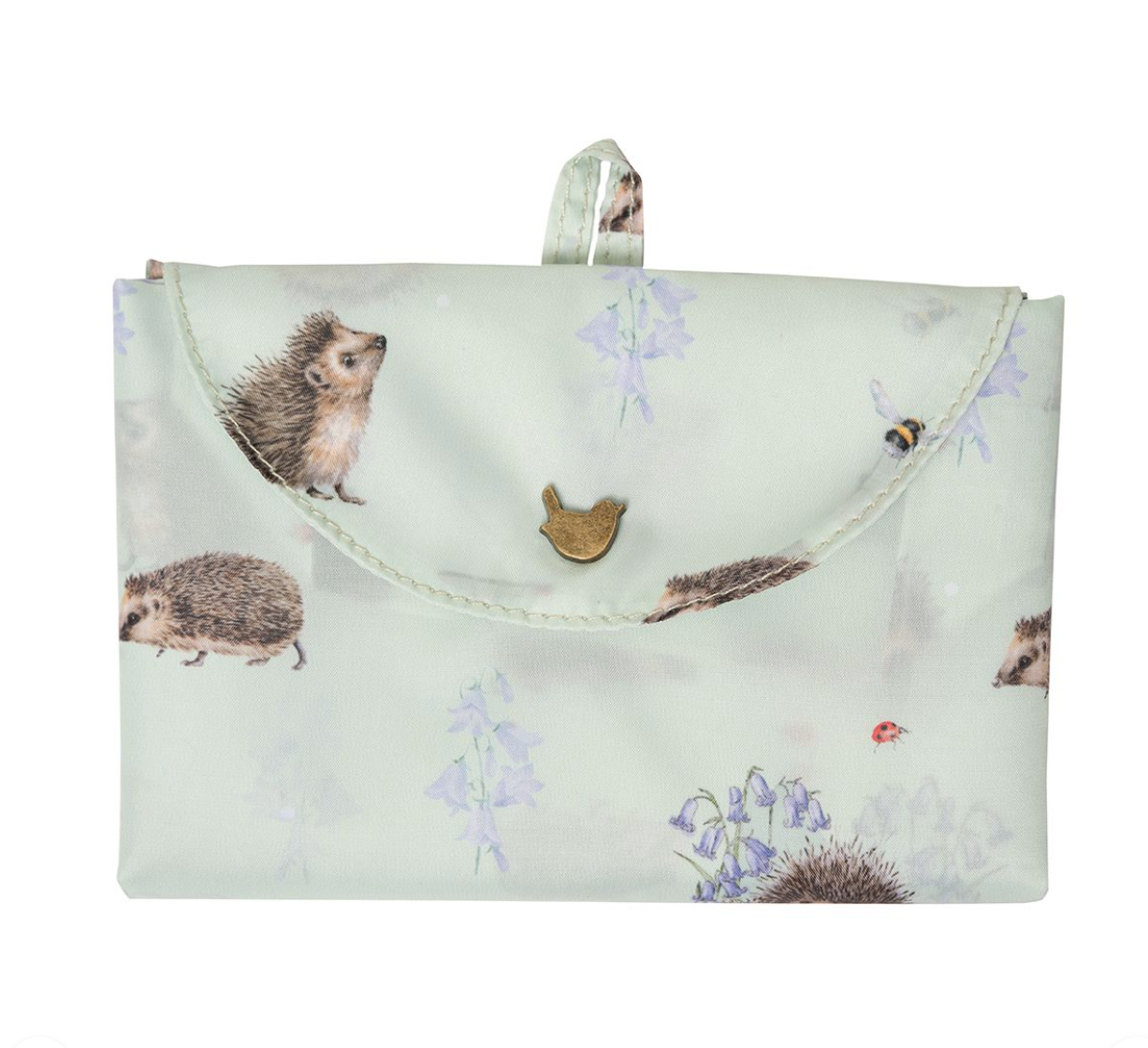 'Awakening' Hedgehog Green Fold Up Shopping Bag - Wrendale Designs