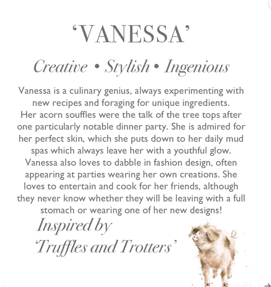 Vanessa - Pig Character Large Plush Toy - Wrendale Designs