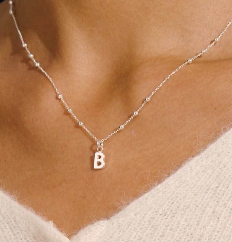 Joma Jewellery Alphabet - A Little - B - Silver Plated Necklace