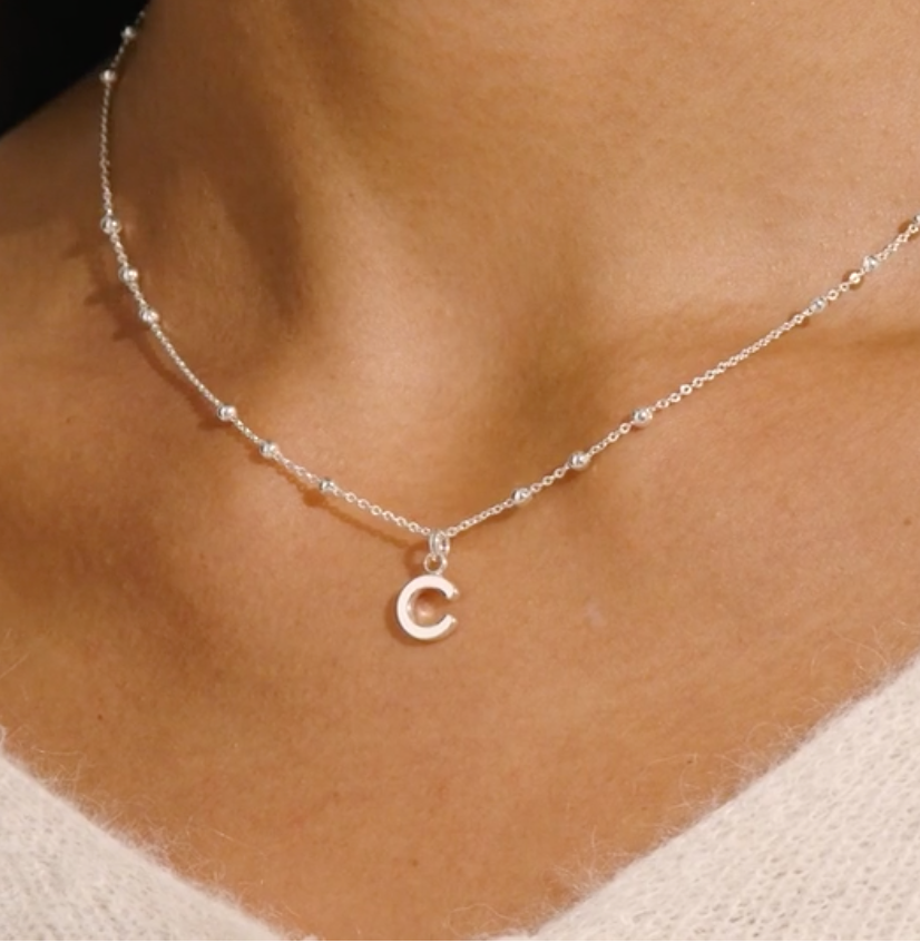Joma Jewellery Alphabet - A Little - C - Silver Plated Necklace