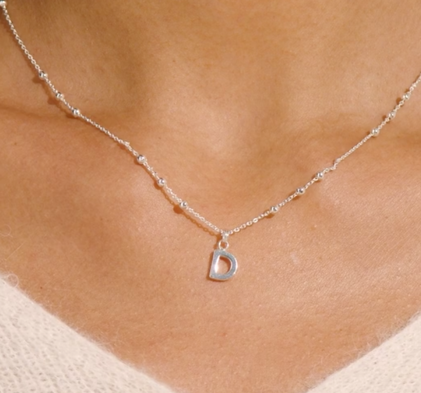 Joma Jewellery Alphabet - A Little - D - Silver Plated Necklace