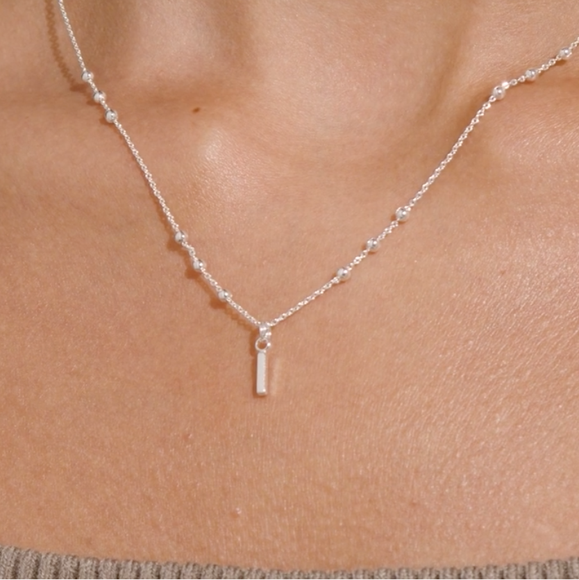 Joma Jewellery Alphabet - A Little - I - Silver Plated Necklace