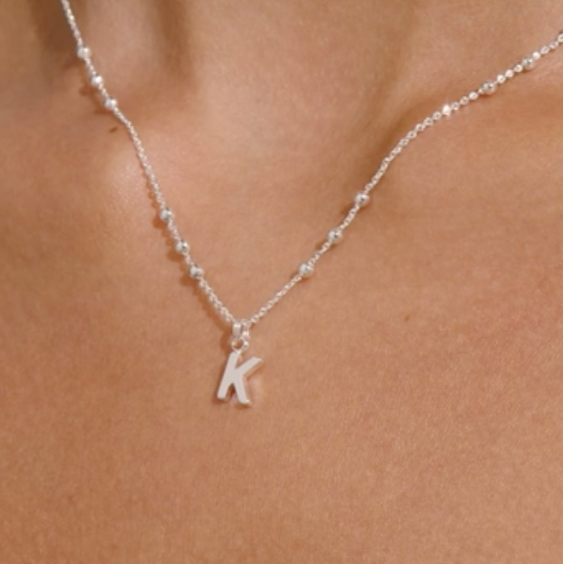 Joma Jewellery Alphabet - A Little - K - Silver Plated Necklace
