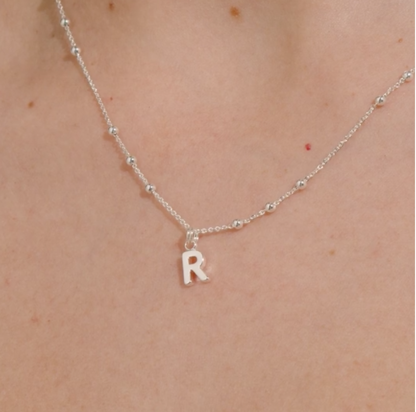 Joma Jewellery Alphabet -A Little - R - Silver Plated Necklace