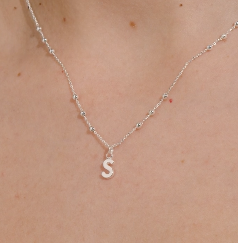 Joma Jewellery Alphabet - A Little - S - Silver Plated Necklace