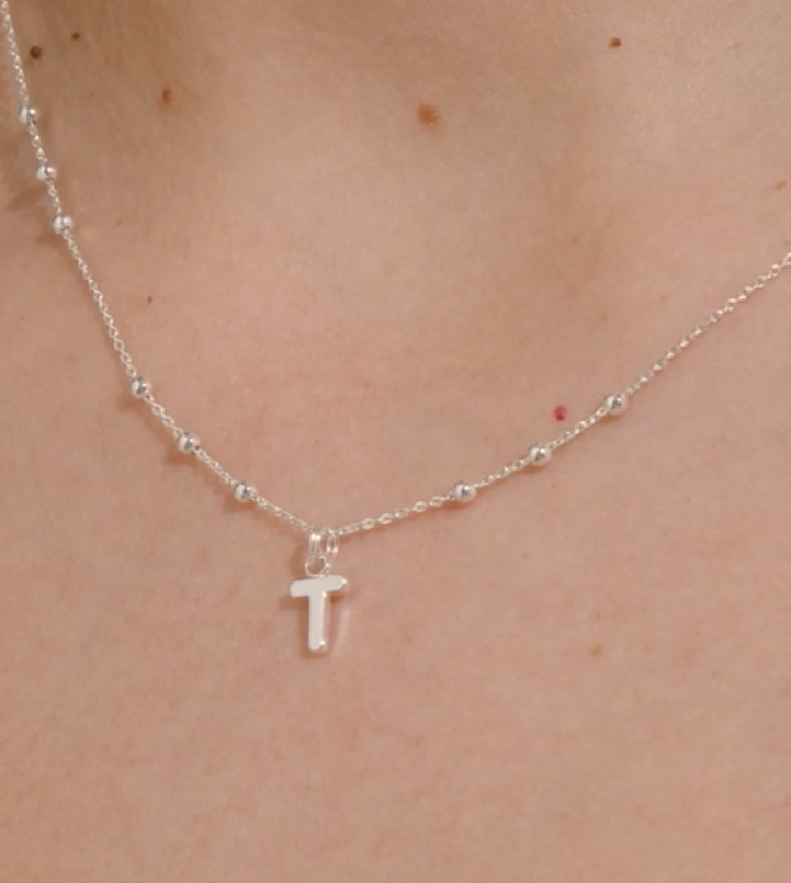Joma Jewellery Alphabet - A Little - T - Silver Plated Necklace