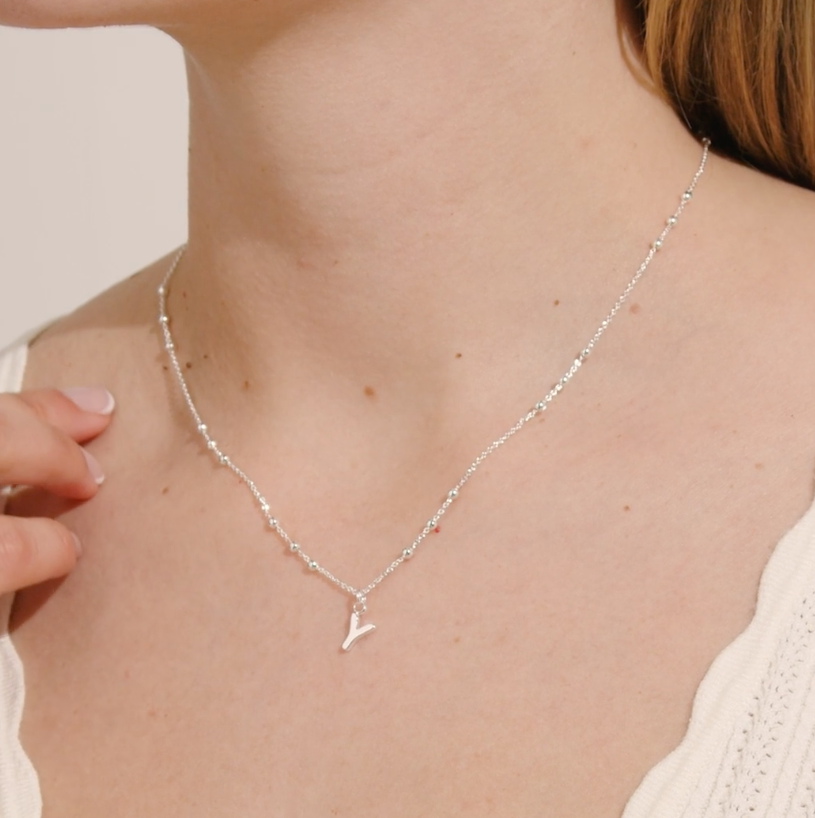 Joma Jewellery Alphabet - A Little - Y - Silver Plated Necklace