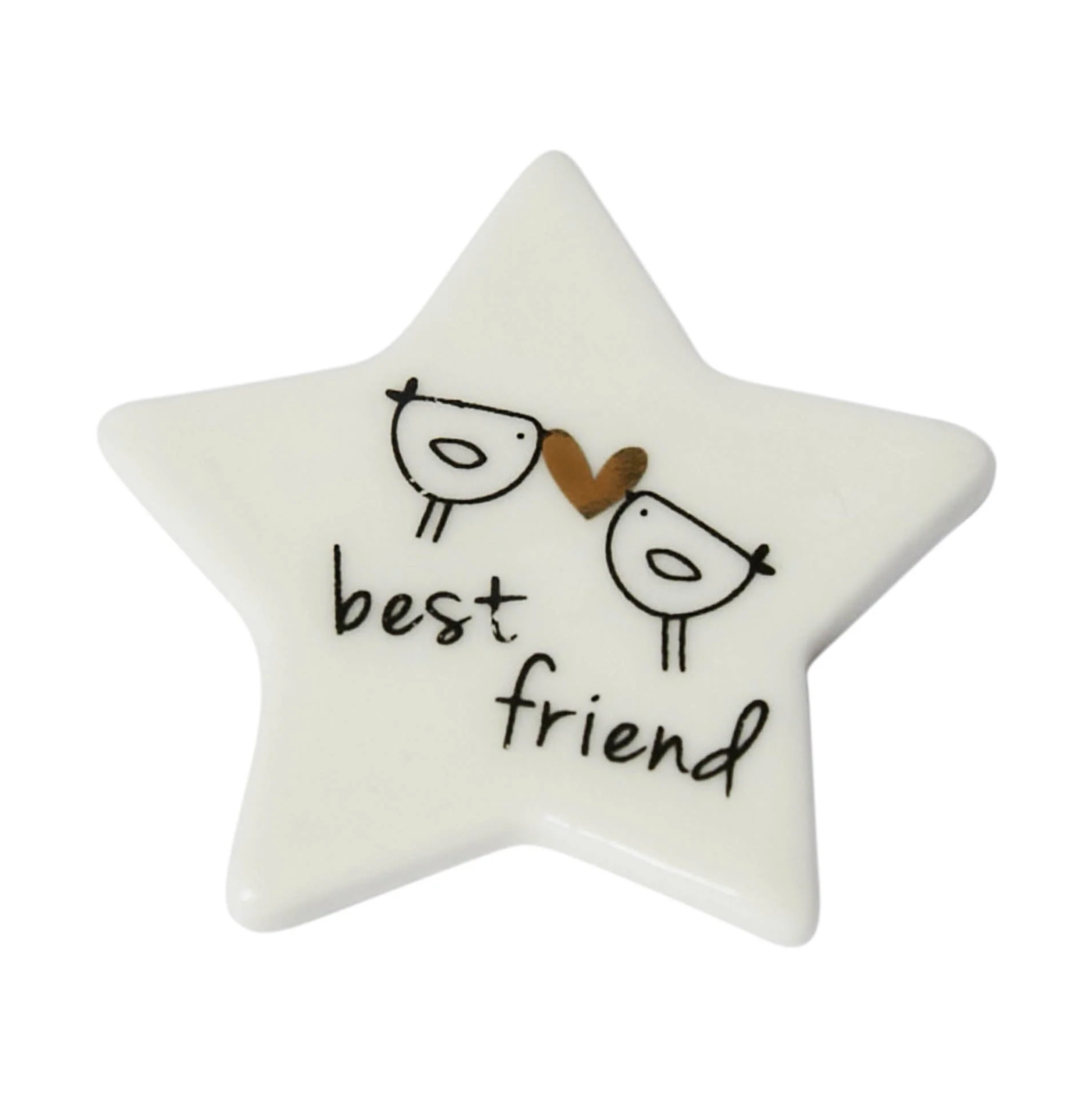 Signature Porcelain Slim Heart Mini Token - Best Friend - Belly Button
