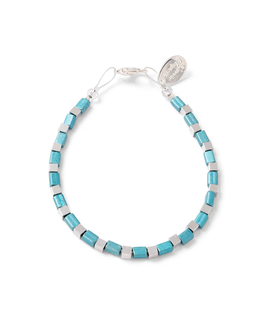 Carrie Elspeth Turquoise Gleam Beaded Bracelet - Turquoise/Silver