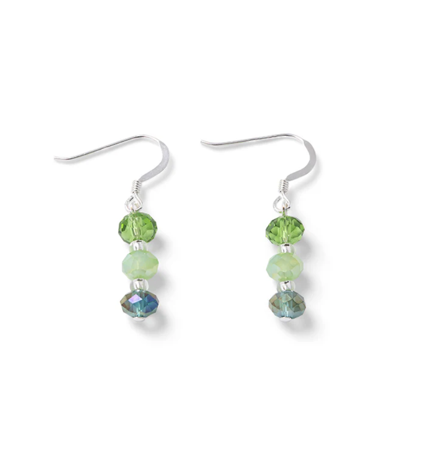 Carrie Elspeth Stellar Crystal Beaded Sterling Silver Drop Earrings - Green