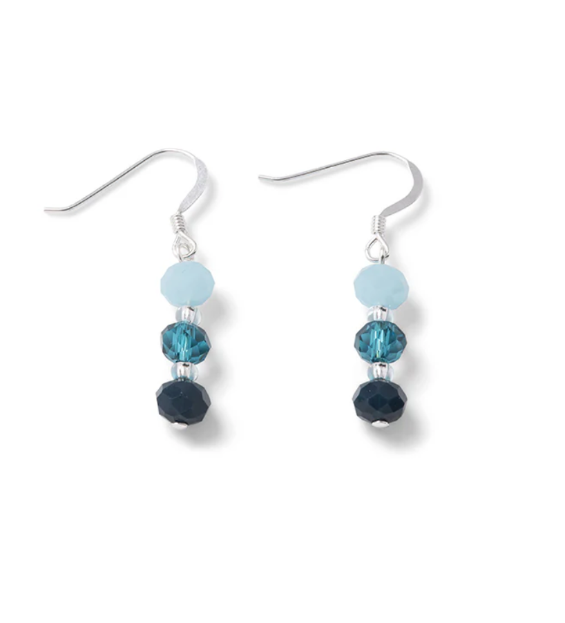 Carrie Elspeth Stellar Crystal Beaded Sterling Silver Drop Earrings - Turquoise