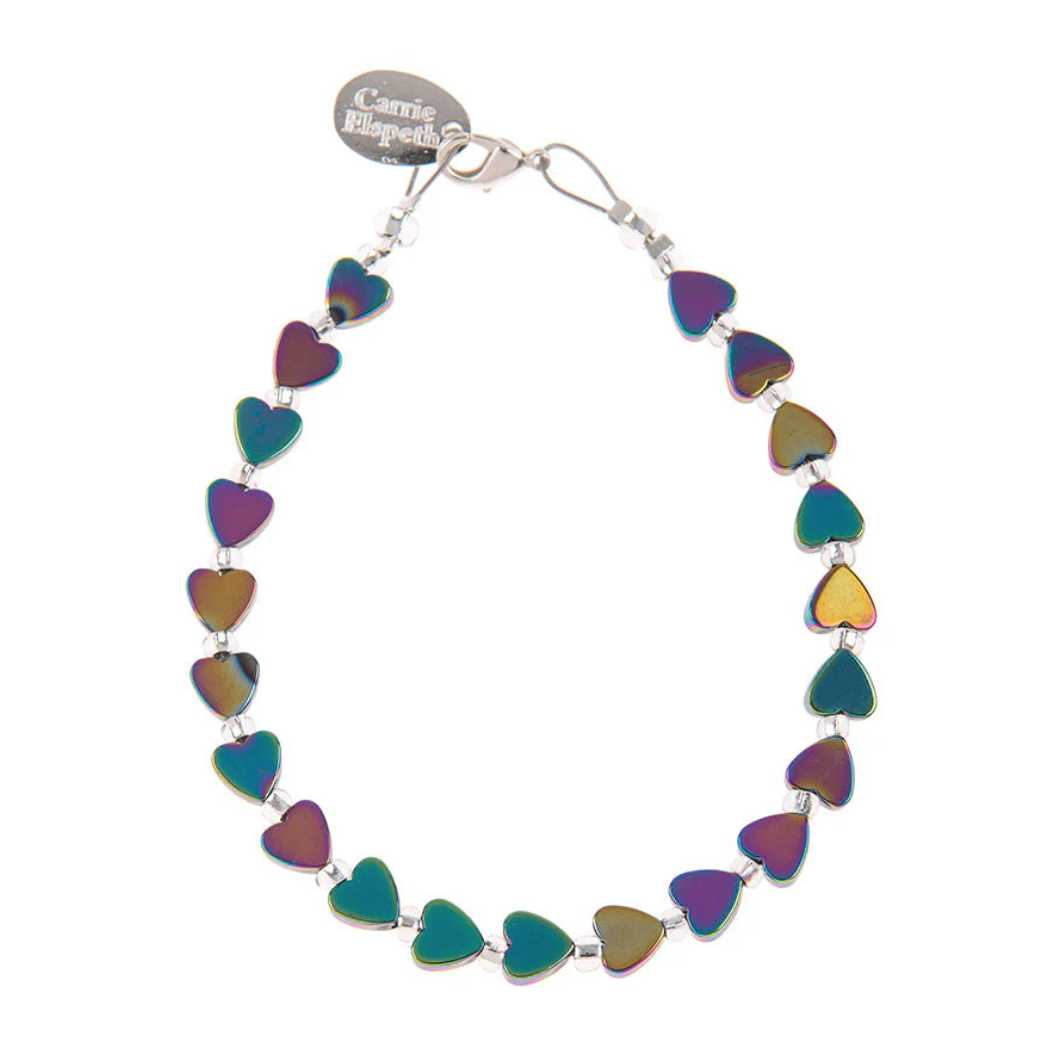 Carrie Elspeth Rainbow Haematite Hearts Bracelet