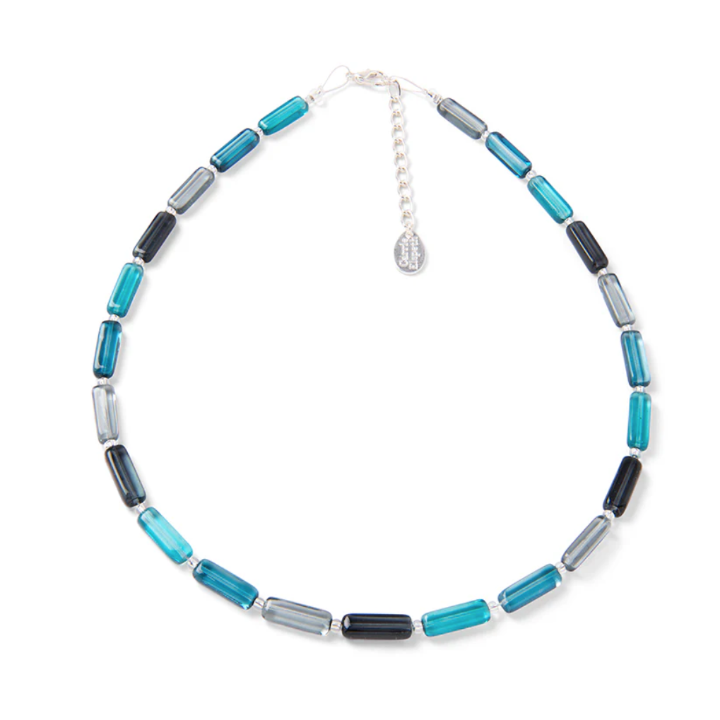 Carrie Elspeth Winter Elements Beaded Full Necklace - Blue/Grey Multi