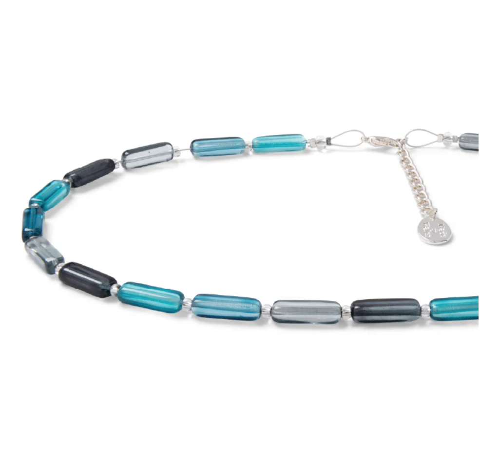Carrie Elspeth Winter Elements Beaded Full Necklace - Blue/Grey Multi