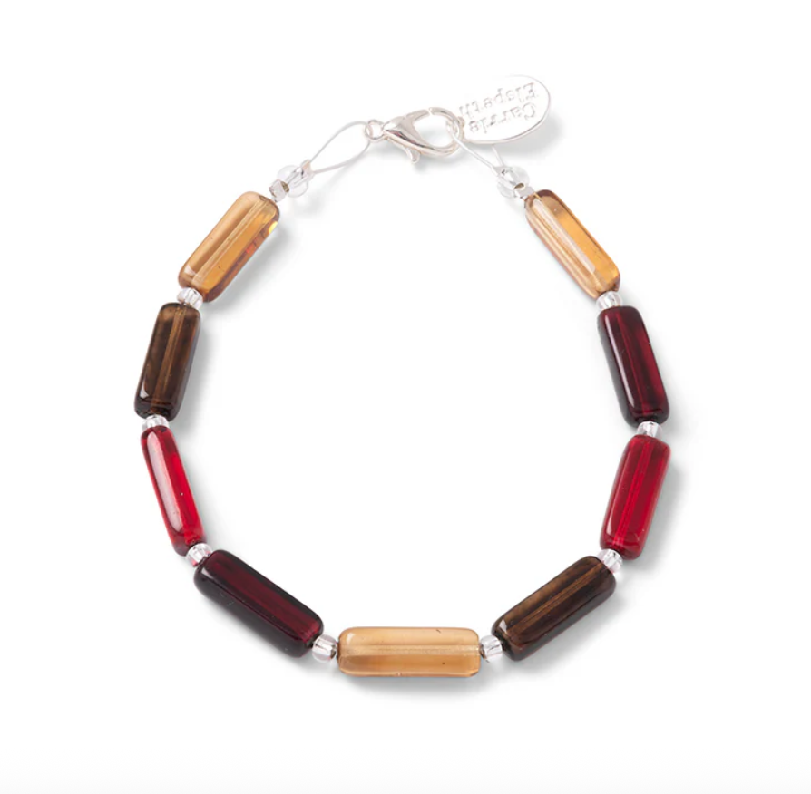 Carrie Elspeth Autumn Elements Beaded Bracelet - Red/Brown