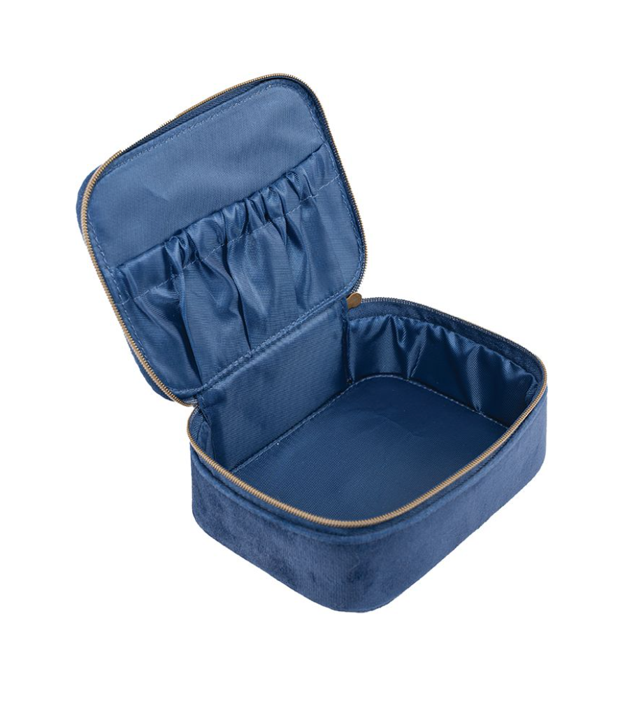Wrendale Designs - Highland Cow - Velvet Accessories Case/Jewellery Box - Navy