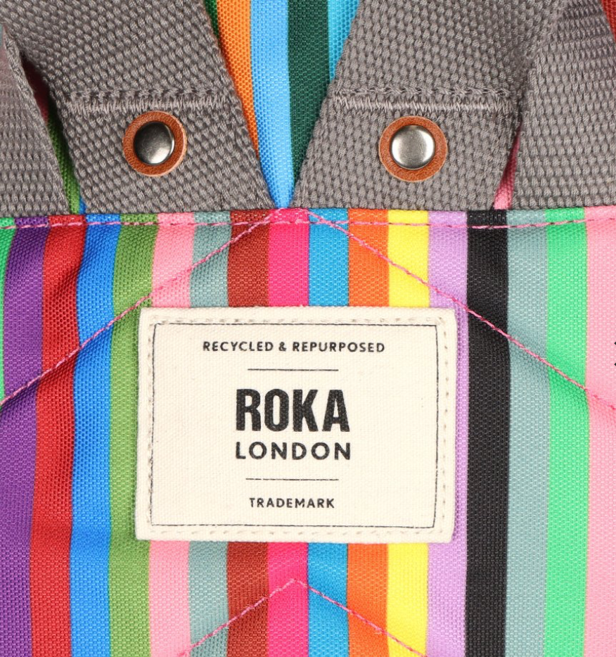 Roka Canfield B Backpack-Recycled Canvas - SMALL - Multi Stripe (Limited Edition)