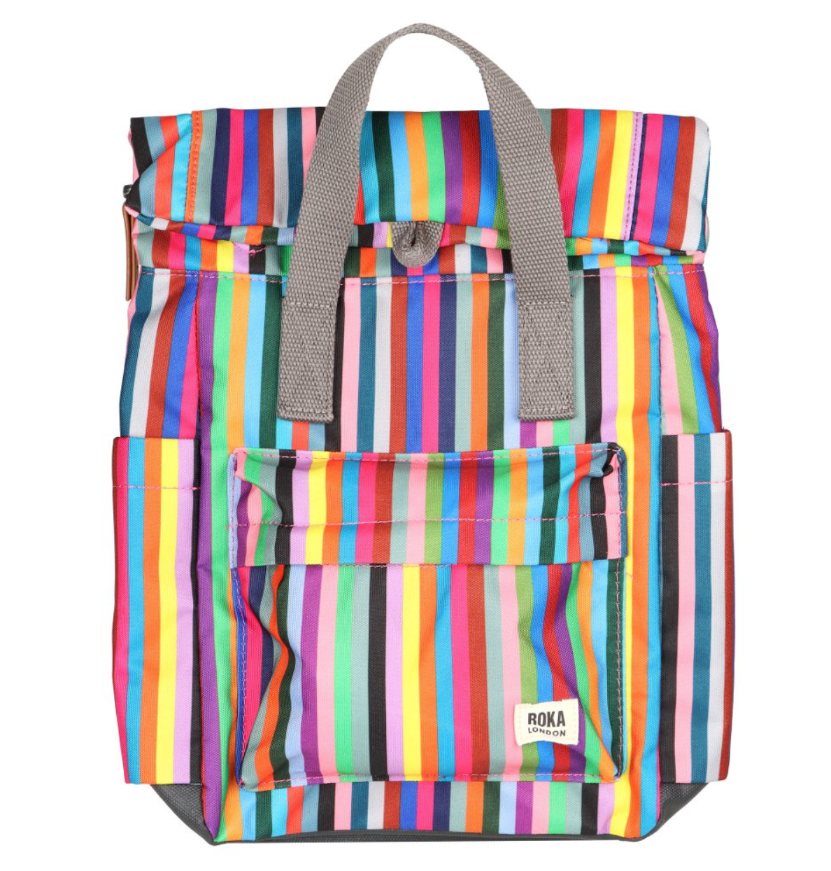 Roka Canfield B Backpack-Recycled Canvas - SMALL - Multi Stripe (Limited Edition)